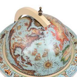 Berkfield Home Globe Bar Wine Stand Eucalyptus Wood Blue - thumbnail 5