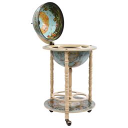 Berkfield Home Globe Bar Wine Stand Eucalyptus Wood Blue - thumbnail 2