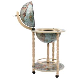 Berkfield Home Globe Bar Wine Stand Eucalyptus Wood Blue - thumbnail 4