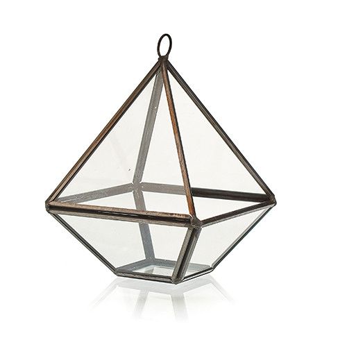 KDMD Glass Terrarium - Small Diamond in Brown - image 1