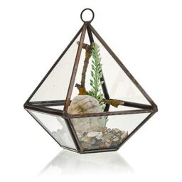 KDMD Glass Terrarium - Small Diamond in Brown - thumbnail 5