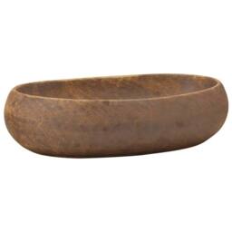 Berkfield Home Countertop Basin Brown Oval 59x40x15 cm Ceramic - Size: 59 x 40 x 15 cm