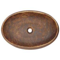 Berkfield Home Countertop Basin Brown Oval 59x40x15 cm Ceramic - Size: 59 x 40 x 15 cm - thumbnail 6