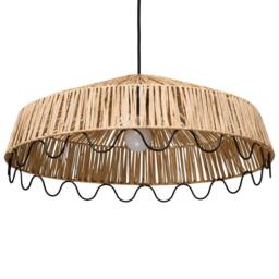 Wyld and Coco Handwoven Raffia Rattan Pendant Lamp Natural Boho Ceiling Light - thumbnail 6
