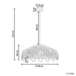 Wyld and Coco Handwoven Raffia Rattan Pendant Lamp Natural Boho Ceiling Light - thumbnail 3
