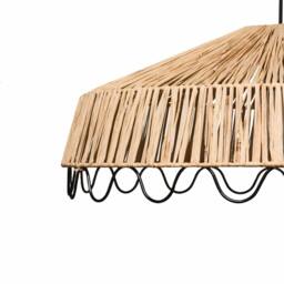 Wyld and Coco Handwoven Raffia Rattan Pendant Lamp Natural Boho Ceiling Light - thumbnail 7