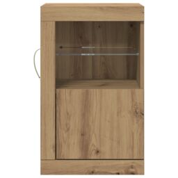 Berkfield Home Side Cabinets with LED Lights 2 pcs Artisan Oak 41x37x67 cm in Brown - Size: 41 x 37 x 67 cm - thumbnail 5
