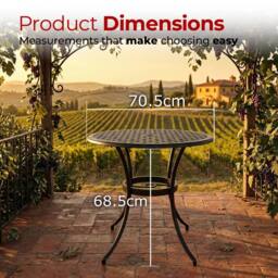 Centurion Supports PREGO Black Garden & Patio Cast Aluminium Bistro Table - thumbnail 9