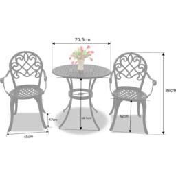 Centurion Supports PREGO Black Garden & Patio Cast Aluminium Bistro Table - thumbnail 5