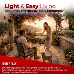 Centurion Supports PREGO Black Garden & Patio Cast Aluminium Bistro Table - thumbnail 7