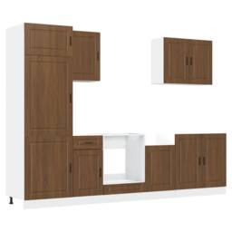 Berkfield Home 7 Piece Kitchen Cabinet Set Kalmar Brown Oak Engineered Wood - thumbnail 2