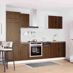 Berkfield Home 7 Piece Kitchen Cabinet Set Kalmar Brown Oak Engineered Wood - thumbnail 3