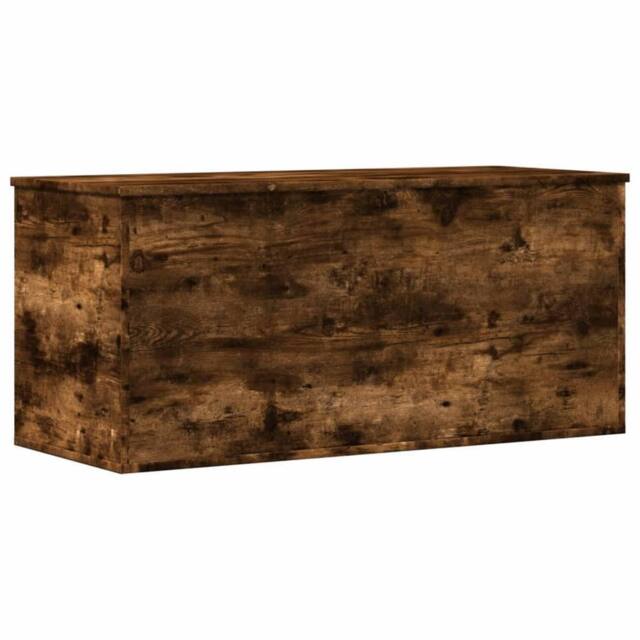 Berkfield Home Storage Box Smoked Oak 100x42x46 cm Engineered Wood in Brown - Size: 100 x 42 x 46 cm - image 1