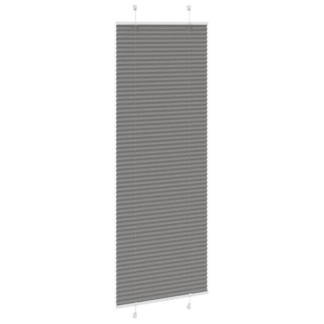 Berkfield Home Pleated Blind Anthracite 80x200 cm Fabric Width 79.4 cm Polyester in Dark Grey - image 1