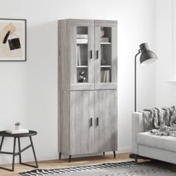 Berkfield Home Highboard Grey Sonoma 69.5x34x180 cm Engineered Wood - thumbnail 1