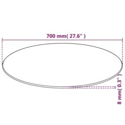 Berkfield Home Table Top Tempered Glass Round 700 mm in Clear - thumbnail 4
