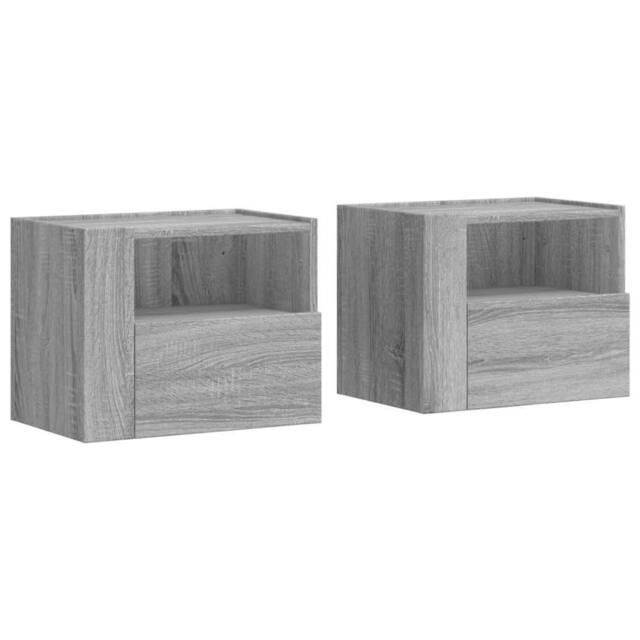 Berkfield Home Wall-mounted Bedside Cabinets 2 pcs Grey Sonoma 45x30x35 cm - Size: 45 x 30 x 35 cm - image 1