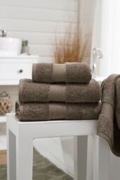 Deyongs Bliss Pima Supersoft Fluffy Cotton 650gsm Towels in Walnut - thumbnail 1