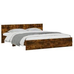 Berkfield Home Bed Frame without Mattress Smoked Oak 180x200 cm Super King in Brown - thumbnail 3