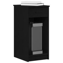 Berkfield Home Computer Tower Stand with Drawer Black 35x45x77 cm - Size: 35 x 45 x 77 cm - thumbnail 2
