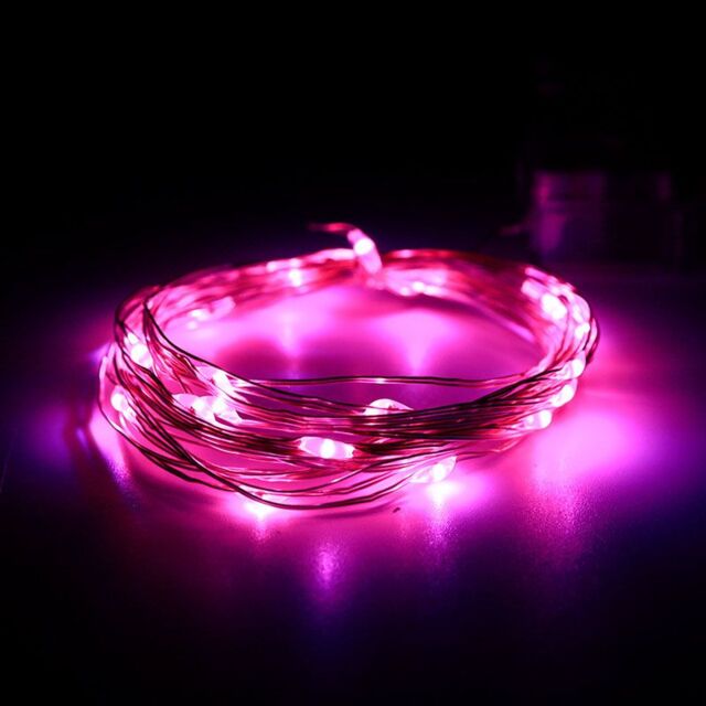 Leaper 22 Meters 200LED Colorful Light Solar Copper Wire Waterproof Light String in Pink - image 1
