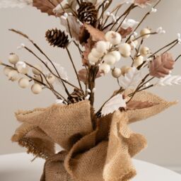 Scottish Everlastings Ltd 60cm Faux Holly Tree in Beige - thumbnail 3