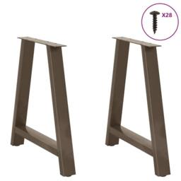 Berkfield Home Modern Coffee Table Legs A-Shaped 2 pcs 80x(72-73) cm Steel in Bronze