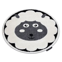 RugsX Modern Children's Rug in Yellow - Size: 160 cm diameter - thumbnail 1