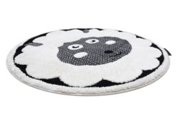 RugsX Modern Children's Rug in Yellow - Size: 160 cm diameter - thumbnail 3