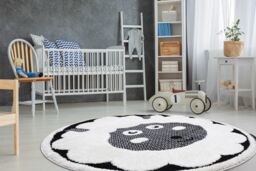 RugsX Modern Children's Rug in Yellow - Size: 160 cm diameter - thumbnail 4