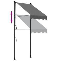 Berkfield Home Retractable Awning Anthracite 100x150 cm Fabric & Steel - thumbnail 7
