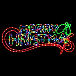 Christow Merry Christmas Sign Rope Light Outdoor Christmas Decoration LED Xmas Silhouette 1m (S) or 185cm (L) - Size: Small - thumbnail 2