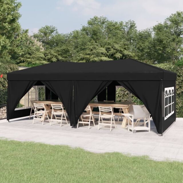 Berkfield Home Folding Party Tent with Sidewalls Black 3x6 m - image 1