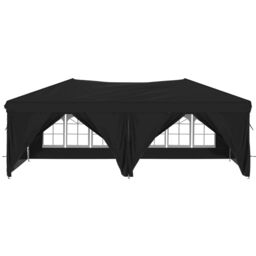 Berkfield Home Folding Party Tent with Sidewalls Black 3x6 m - thumbnail 3