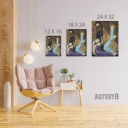 "Artery8 Supine Woman Man with Bell William Blake Canvas Wall Art Print - Size: W12"" x H16""" - thumbnail 4