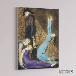 "Artery8 Supine Woman Man with Bell William Blake Canvas Wall Art Print - Size: W12"" x H16""" - thumbnail 2