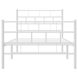 Berkfield Home Metal Bed Frame with Headboard & Footboard White 90x200 cm - thumbnail 5