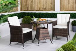 Thats Furniture Savannah Round Rattan Garden Bistro Table & Chairs Set 2 Seater in Brown - thumbnail 3