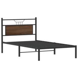 Berkfield Home Bed Frame without Mattress Brown Oak 100x200 cm Engineered Wood - thumbnail 3