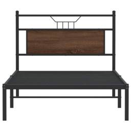 Berkfield Home Bed Frame without Mattress Brown Oak 100x200 cm Engineered Wood - thumbnail 6