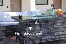 Alivio 8-Seater Garden Rattan Sofa Set, PE Rattan Garden Furniture Set with Coffee Table, Anti-UV Cushions for Indoor Outdoor in Grey - thumbnail 5