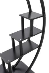 Living and Home 2pcs Half-Moon-Shaped Stand Display Shelf Plant Stand Bookshelf with Wheels in Black - thumbnail 5