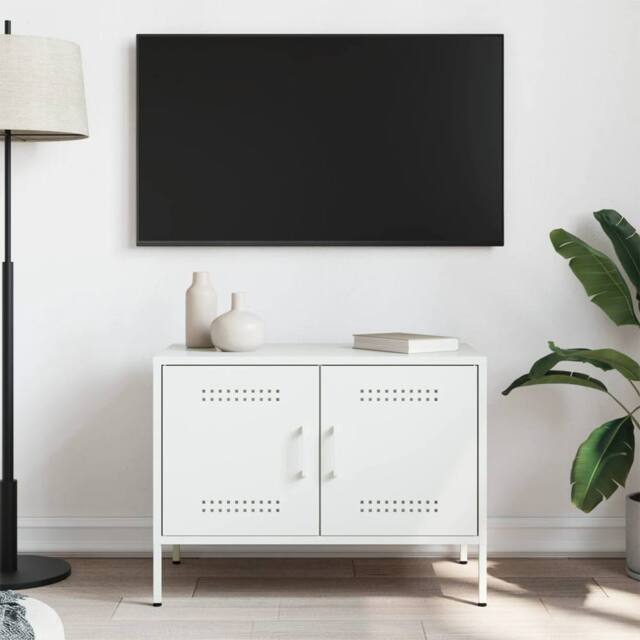 Berkfield Home TV Cabinet White 68x39x50.5 cm Steel - image 1