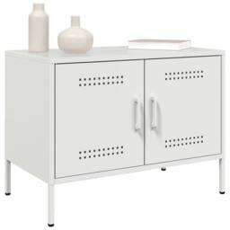 Berkfield Home TV Cabinet White 68x39x50.5 cm Steel - thumbnail 4