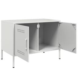 Berkfield Home TV Cabinet White 68x39x50.5 cm Steel - thumbnail 9