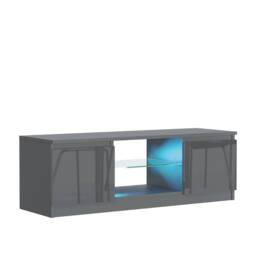 Creative Furniture Aura TV Unit 120cm - Dark Grey with Gloss Doors & LED Lights - thumbnail 9