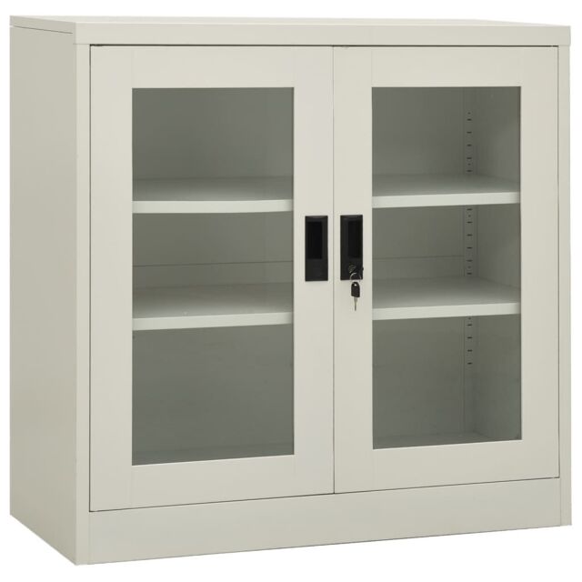 Berkfield Home Office Cabinet Light Grey 90x40x90 cm Steel - Size: 90 x 40 x 90 cm - image 1