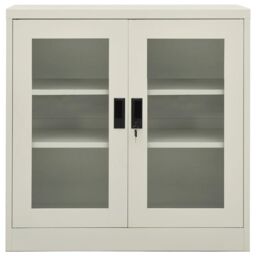 Berkfield Home Office Cabinet Light Grey 90x40x90 cm Steel - Size: 90 x 40 x 90 cm - thumbnail 2