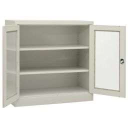 Berkfield Home Office Cabinet Light Grey 90x40x90 cm Steel - Size: 90 x 40 x 90 cm - thumbnail 5