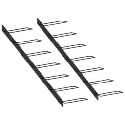 Berkfield Home Wall-mounted Wine Racks for 14 Bottles 2 pcs Black Metal - thumbnail 1